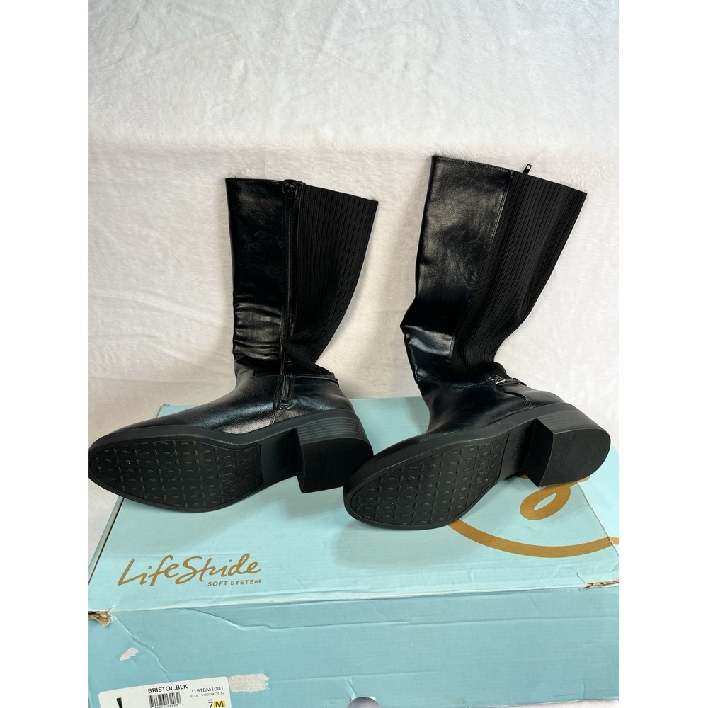 LifeStride Women's Bristol Tall Riding Boots - Black- US 7M - Picture 4 of 15